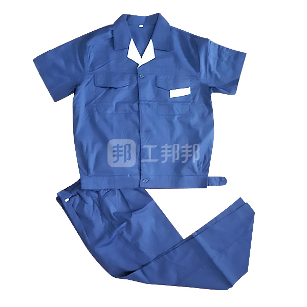 meizhuo/美卓 短袖细斜纹涤卡工作服 短袖细斜纹 2xl/180 深蓝色 1套