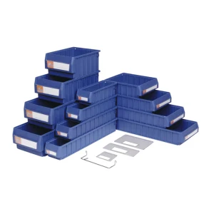 HQ/环球 分隔式零件盒 5023H 外尺寸500×234×140mm 内尺寸453×210×129mm 蓝色（含1张标签纸 1个透明标签盖) 1个