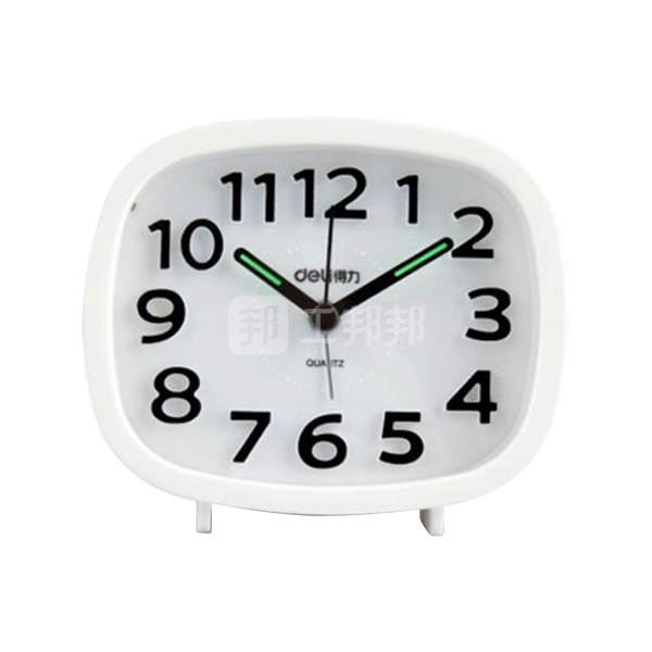 deli得力闹钟88001044090mm白色1只